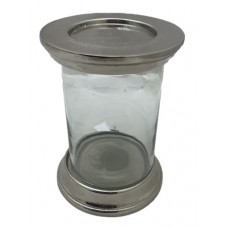 GLASS JAR WITH BASE AND LID SMALL