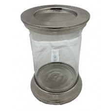 GLASS JAR WITH BASE AND LID MEDIUM